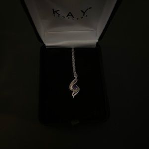 Amethyst & Diamond Necklace Sterling Silver 18"